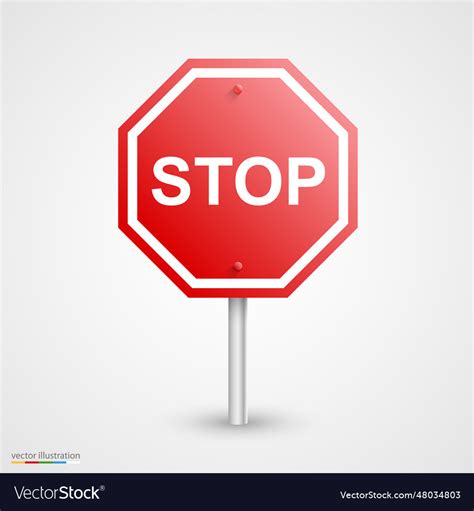 Road stop sign Royalty Free Vector Image - VectorStock