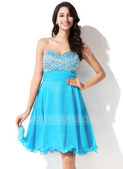 A Lineprincess Sweetheart Knee Length Chiffon Homecoming Dress With