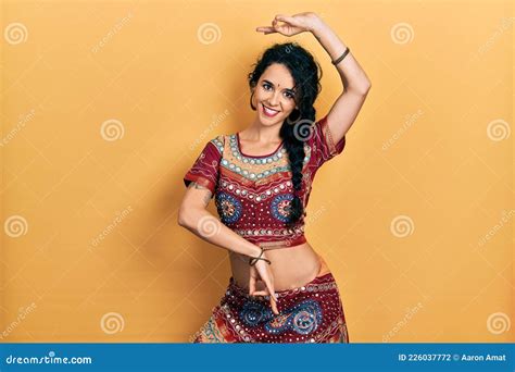 Young Indian Woman Wearing Traditional Belly Dancer Costume Stock Photo