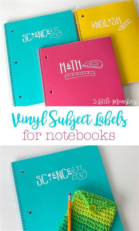 Vinyl Subject Labels for Notebooks - DIY Cricut Project 