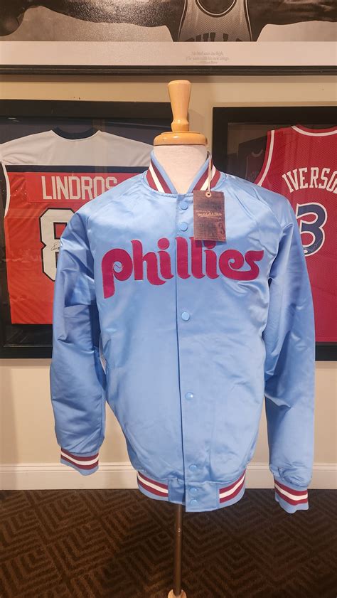 Philadelphia Phillies Powder Blue Mitchell and Ness Jacket New - Etsy