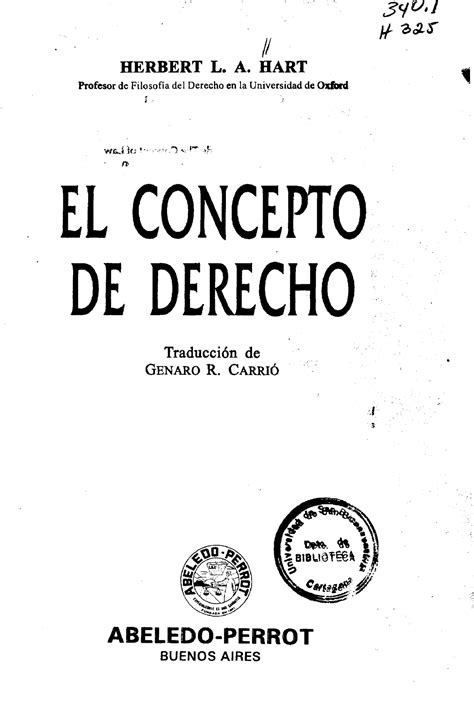 Hart El Concepto De Derecho 1 J7lls Herbert L A Hart Profesor De