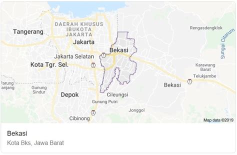 Peta Kota Bekasi Ukuran Besar Lengkap Timur Barat Utara