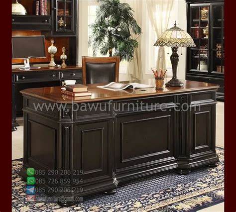 Meja Kantor Direktur Jati Klasik Terbaru Harga Murah Bawu Furniture