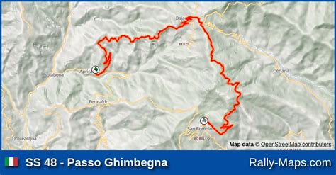 SS 48 Passo Ghimbegna Stage Map Rallye Sanremo 1984 WRC Rally