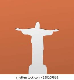 Silhouette Statue Jesus Christ Rio De Stock Illustration 168087818