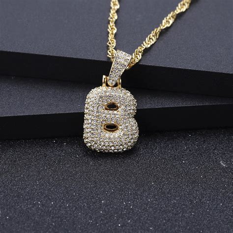 Bubble Crystal Letter Necklace Custom Jewelry Beceff