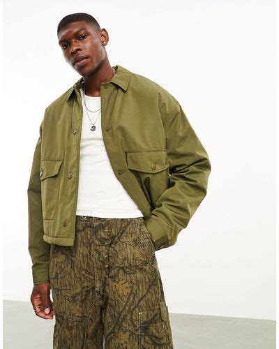 Green Asos Jackets For Men Lyst