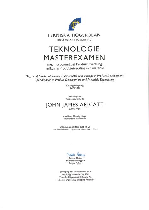 Msc Certificate Pdf