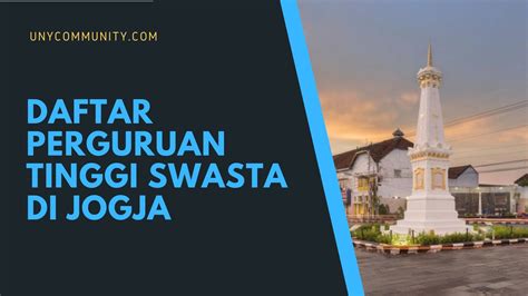 Daftar Perguruan Tinggi Swasta Di Jogja UNY COMMUNITY