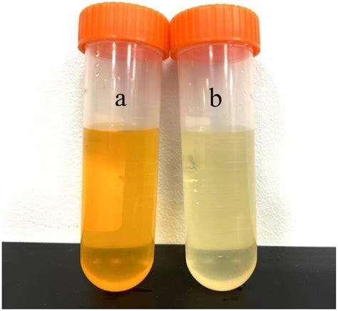 Image Of Methyl Orange Solution 20 Mg L 1 Before A And After B