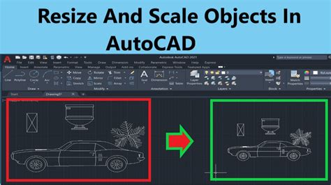 Autocad How To Scale Resize An Object Youtube