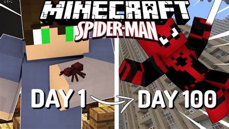 I Attempt To Survive 100 Days In Hardcore Minecraft As Spider Man Here