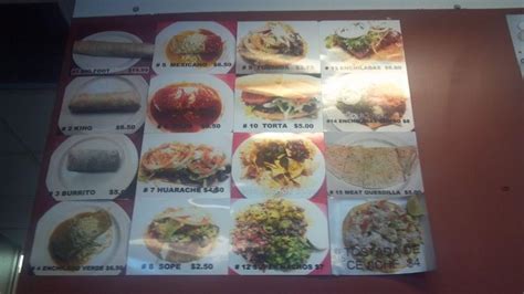 Menu at King Taco restaurant, Reno