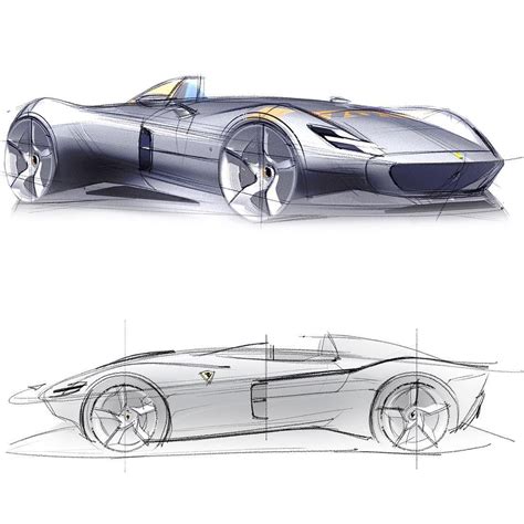 Ferrari Monza Sp Sp Official Sketches Matteo De Petris