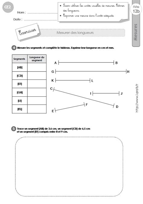 Ce Mesures Et Grandeurs Exercices Mesurer Des Longueurs Hot Sex