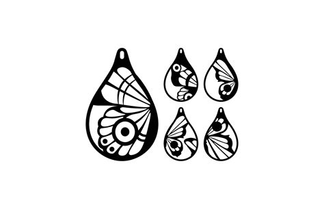 Teardrop Butterfly Earring Svg Graphic By Manggala Gentamas Creative