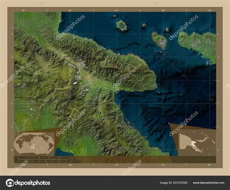 Morobe Province Papua New Guinea Low Resolution Satellite Map Locations