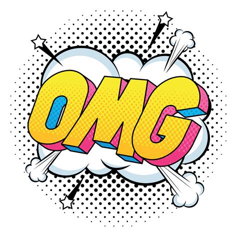 Omg Pop Art Lettering Poster 16936677 Vector Art At Vecteezy