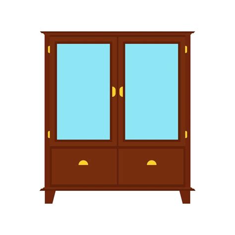 Wardrobe Closet Vector Icon Furniture Shelf Clothe Cabinet Interior