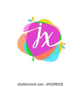 Letter Jx Logo Colorful Splash Background Stock Vector Royalty Free