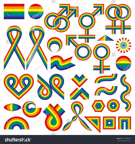 Rainbow Elements Gay Symbols Stock Vector Royalty Free Shutterstock