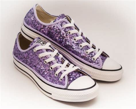 Lavender Purple Starlight Sequin Low Top Sneakers Wedding Etsy Uk Purple Converse Sparkly