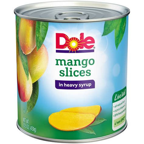 Dole Mango Slices In Heavy Syrup 15 5 Oz Canned Fruit