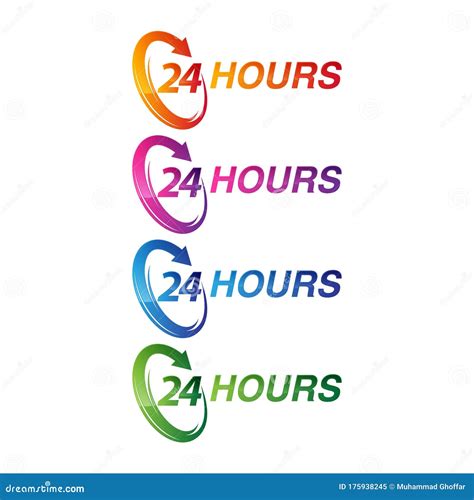 Icono De Veinticuatro Horas Icono Vectorial De 24 Horas Ilustración del