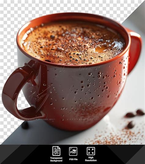 Premium PSD Nice Hot Cocoa Mug Close Up Of Hot Chocolate In A Mug