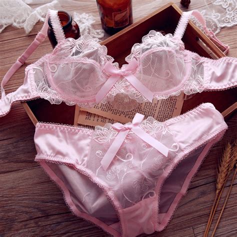 UK Women Sexy Floral Sheer Lace Balcony Bra Panties Lingerie Set ABCD DDE EBay UK