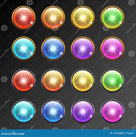 Vector Round Web Buttons Collection Stock Vector Illustration Of