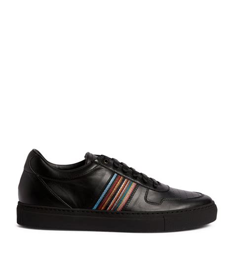 Mens Paul Smith Black Leather Striped Fermi Sneakers Harrods