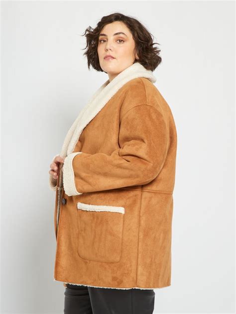 Manteau En Su Dine Et Sherpa Marron Kiabi