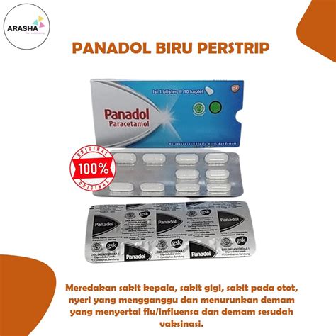 Jual PANADOL BIRU KAPLET Obat Sakit Kepala Sakit Gigi Demam Perstrip