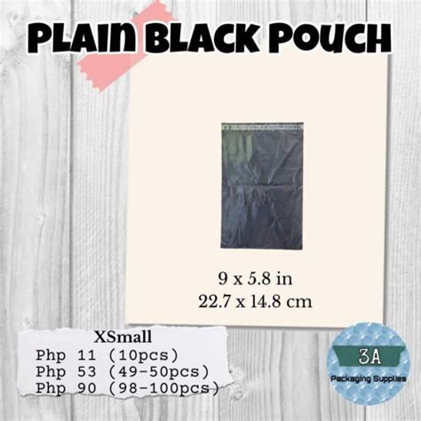 98 100pcs PLAIN Courier Pouch Small Blue Black And White With Self