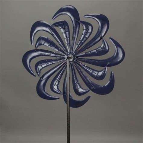 63 Inch Red White And Blue Stars And Stripes Metal Pinwheel Wind Spinner