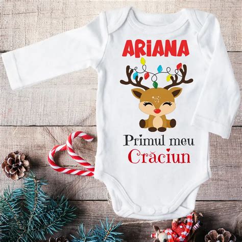 Body Bebe De Craciun Personalizat Cu Nume Model Primul Meu Craciun