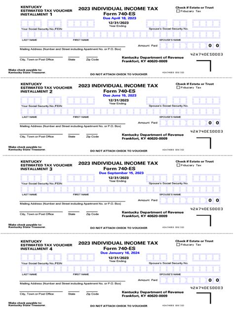 Kentucky Estimated Tax Voucher Form Fill Out And Sign