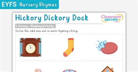 EYFS Hickory Dickory Dock Rhyming Activity – Classroom Secrets ...