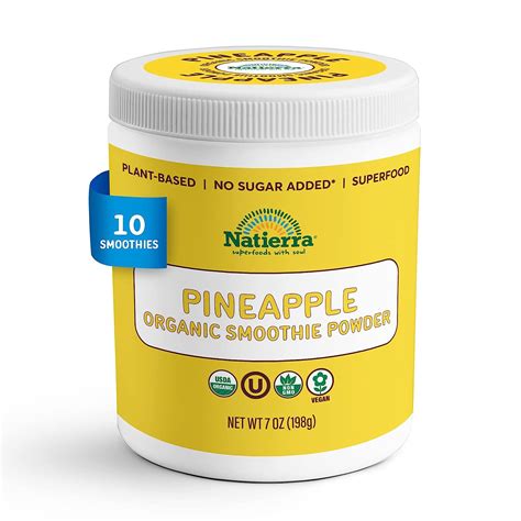 Amazon Natierra Pineapple Organic Smoothie Powder Usda Organic