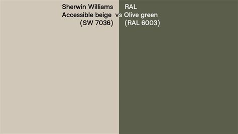 Sherwin Williams Accessible Beige Sw Vs Ral Olive Green Ral