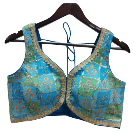 Silk Blue Base Position Print Fancy Blouse Size Free Size At Rs 650