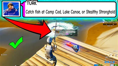 Catch Fish At Camp Cod Lake Canoe Or Stealthy Stronghold Fortnite