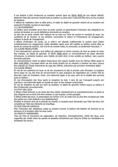 Model De Contrat De Location Doc Pdf Page Sur