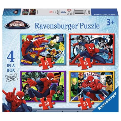 4 In A Box Ultimate Spider Man Jigsaw Puzzles Marvel Ultimate Spider