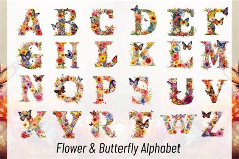 Butterfly Flower Alphabet Generated Ai Graphic By Danier Bawanoori