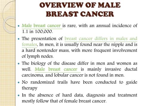 Ppt Male Breast Cancer Symptoms Diagnosis And Treatment Powerpoint