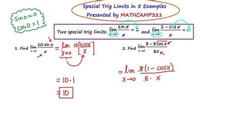 Mathcamp321 Calculus Special Trig Limits Part 1 Youtube