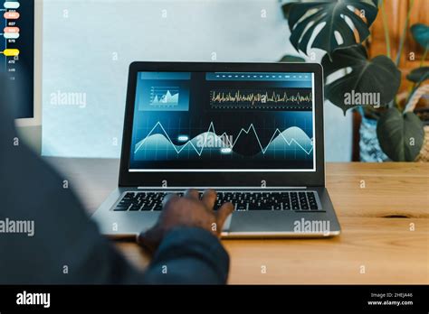 Crop Black Businessman Typing On Laptop Stock Photo Alamy